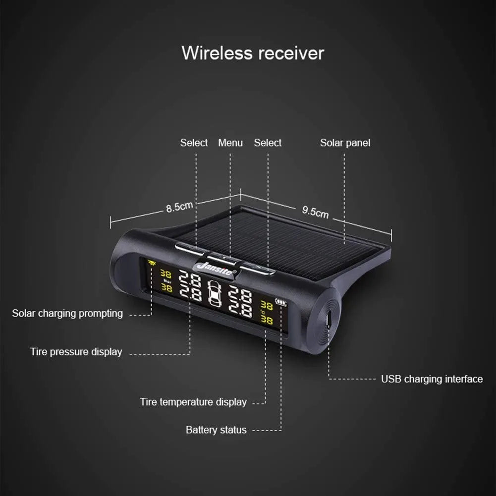 Car Solar Tire Pressure Monitoring System With Display