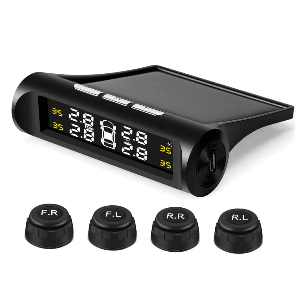 Car Solar Tire Pressure Monitoring System With Display
