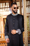Stylish Neck Black Soft Cotton Premium Panjabi