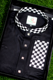 Stylish Neck Black Soft Cotton Premium Panjabi