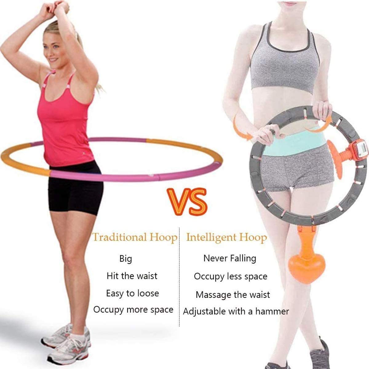 Adjustable Auto Counting Belly Reducer Waist Ring Hoop (6547424870434)