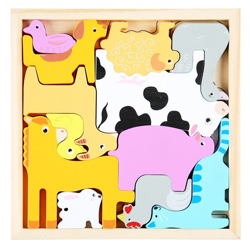 Cartoon Animal Fruit Educational Puzzle Toy