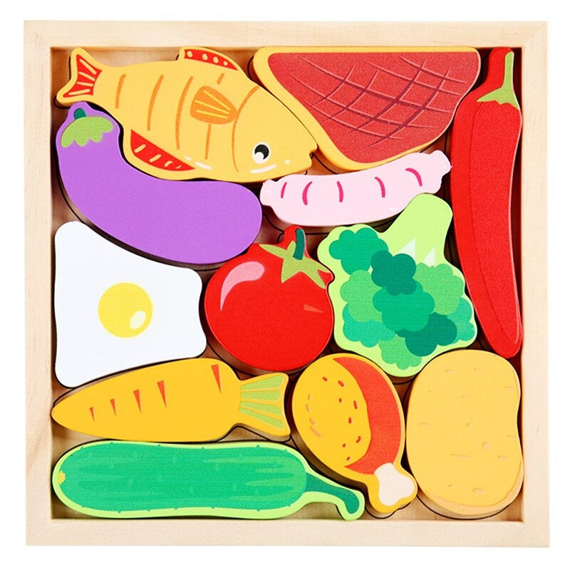 Cartoon Animal Fruit Educational Puzzle Toy