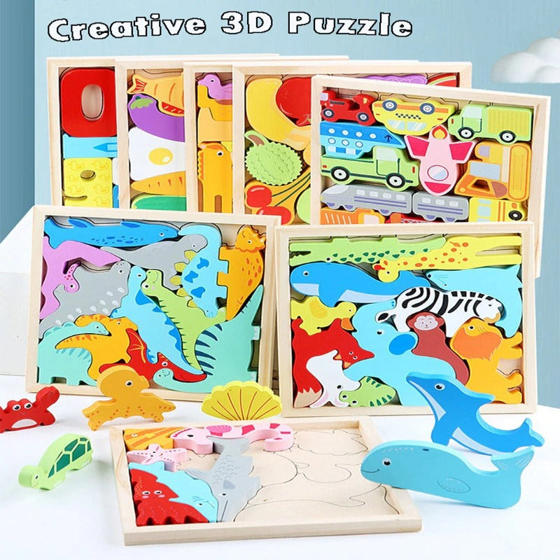 Cartoon Animal Fruit Educational Puzzle Toy