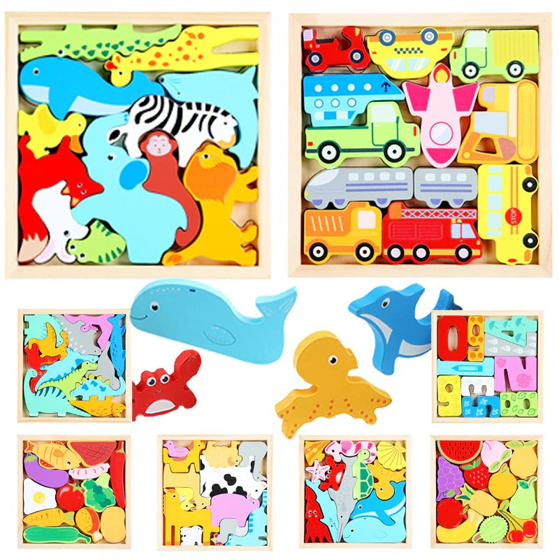 Cartoon Animal Fruit Educational Puzzle Toy
