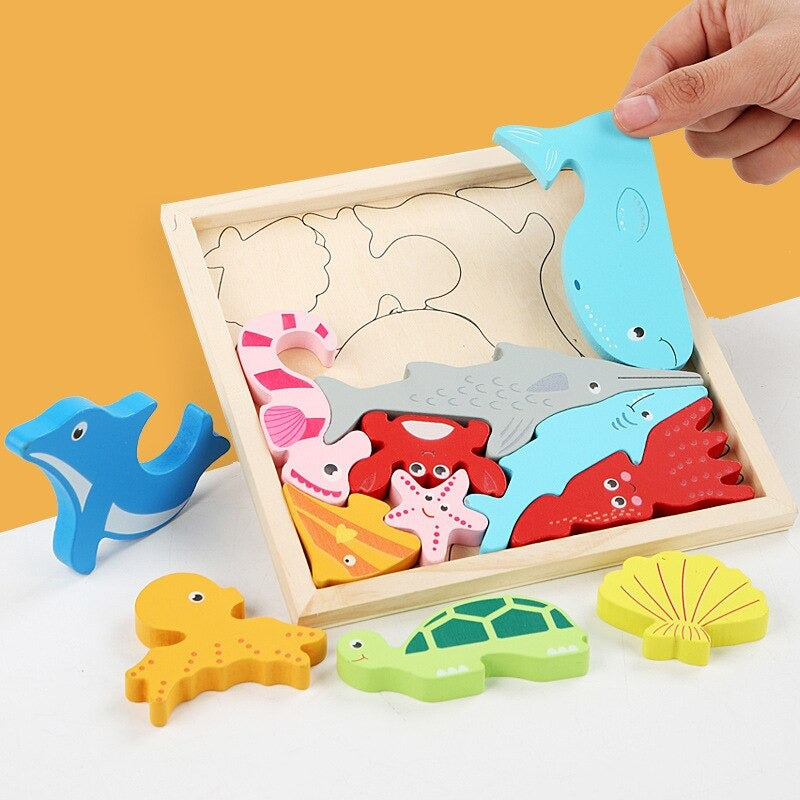 Cartoon Animal Fruit Educational Puzzle Toy