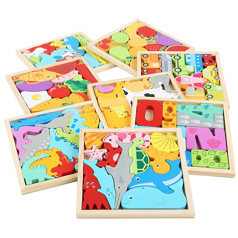 Cartoon Animal Fruit Educational Puzzle Toy