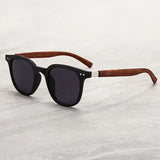 Trendy Wood Grain Vintage Polarized Sunglasses