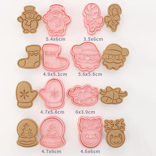 8 Pcs/Set Christmas Cookie Cutters Biscuit Mould Baking Mould