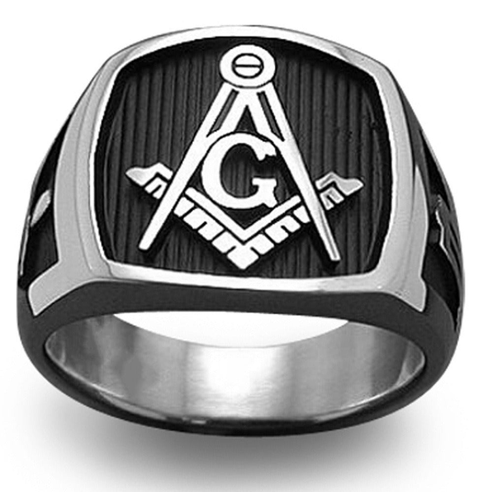 Retro Masonic Symbol Fashion Statement Ring