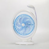 Portable Chargeable Mini Electric Fan With LED Light Lamp