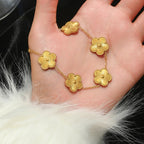 Elegant Gold Floral Link Charm Bracelet