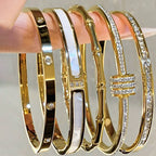 18K Stainless steel gold plated bracelet set