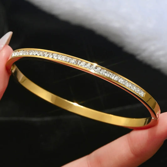 18K Stainless steel gold plated bracelet set