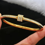 18K Stainless steel gold plated bracelet set