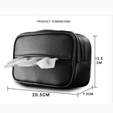 Premium PU Leather Car Tissue Organizer