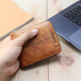 Korean style men's horizontal large capacity short wallet
