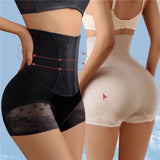 Ice silk high-waisted seamless tummy-tightening butt-lifting underwear