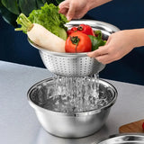 Stainless steel 3 in 1 vegetable cutter & drain basket