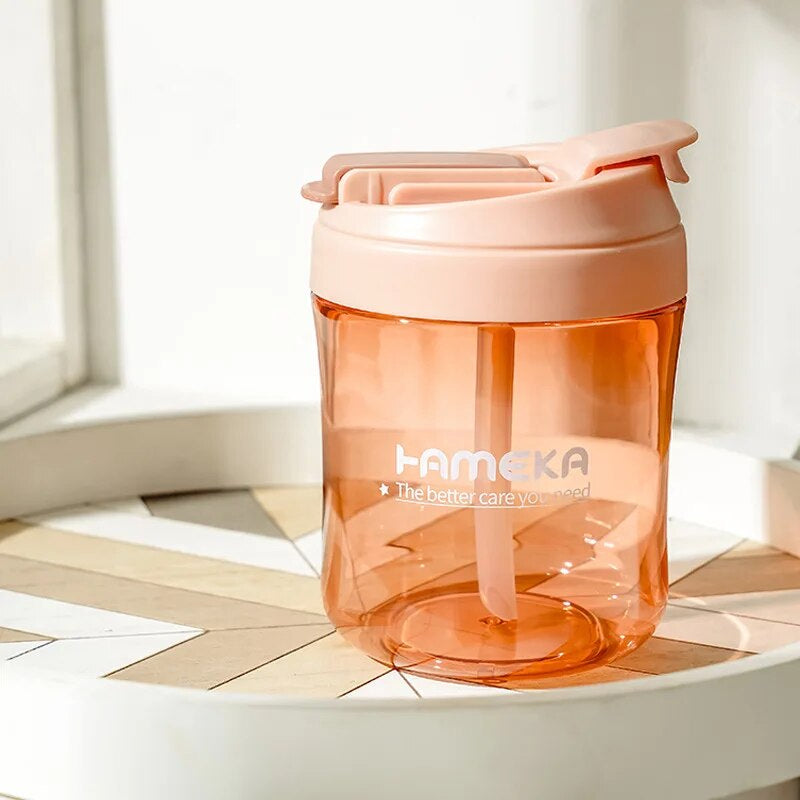 550ml Transparent Water Bottle with Straw