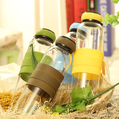 Transparent Glass Sports Water Bottle