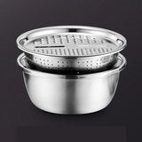 Stainless steel 3 in 1 vegetable cutter & drain basket