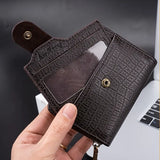 PU Leather Crocodile Leather Men's Zipper Card Holder