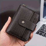 PU Leather Crocodile Leather Men's Zipper Card Holder