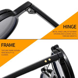 T307 Otu new round frame punk double flip sunglasses