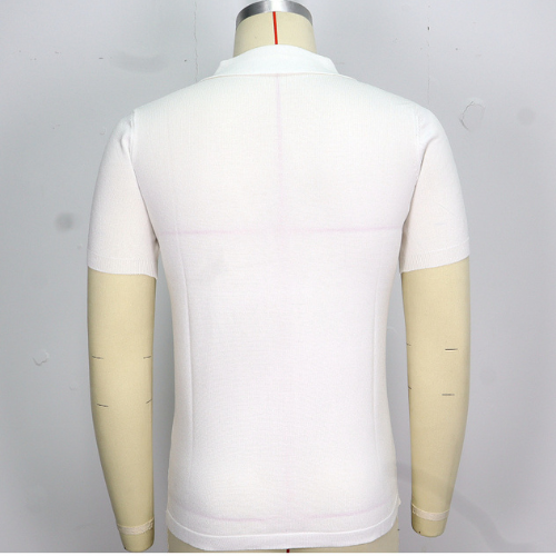 Men's summer new pullover casual striped polo shirt