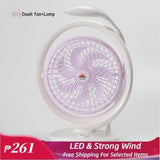 Portable Chargeable Mini Electric Fan With LED Light Lamp