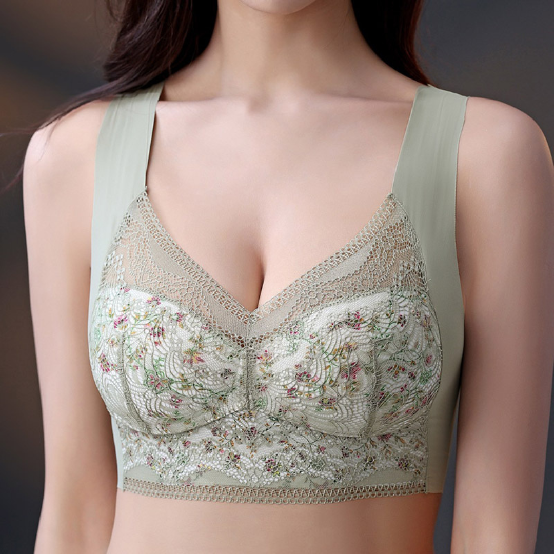 Floral ice silk seamless beautiful back bra – Care Me