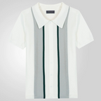 Men's summer new pullover casual striped polo shirt