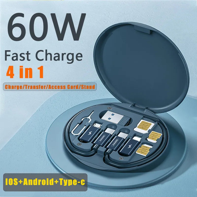 5-in-1 Fast Charging Data Cable Storage Box