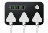 6 USB & 3 Power Socket