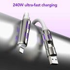 240W 4-in-1 USB-C Fast Charging Cable