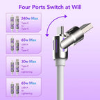 240W 4-in-1 USB-C Fast Charging Cable