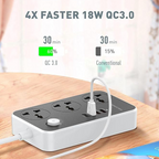 Maxline 3 Socket & 4 USB With Lightning Port Fast Charging Multiplug