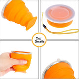Portable Foldable Collapsible outdoor Travel Silicone  Cup with cover