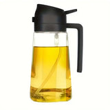 500ml 2-in-1 Glass Oil Sprayer Dispenser with Auto-Lid