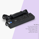 Dual USB Multiplug 4 Port Extension Socket