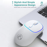 Rechargeable 4 Buttons Silent Wireless Mouse (Random Color)