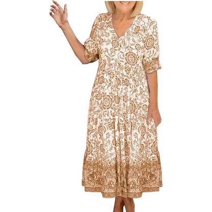 Summer Soft Touch Floral V-Neck Dress