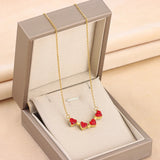 Gold Plated Folding Four-leaf Clover Necklace