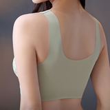 Floral ice silk seamless beautiful back bra