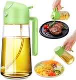 500ml 2-in-1 Glass Oil Sprayer Dispenser with Auto-Lid