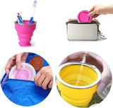 Portable Foldable Collapsible outdoor Travel Silicone  Cup with cover