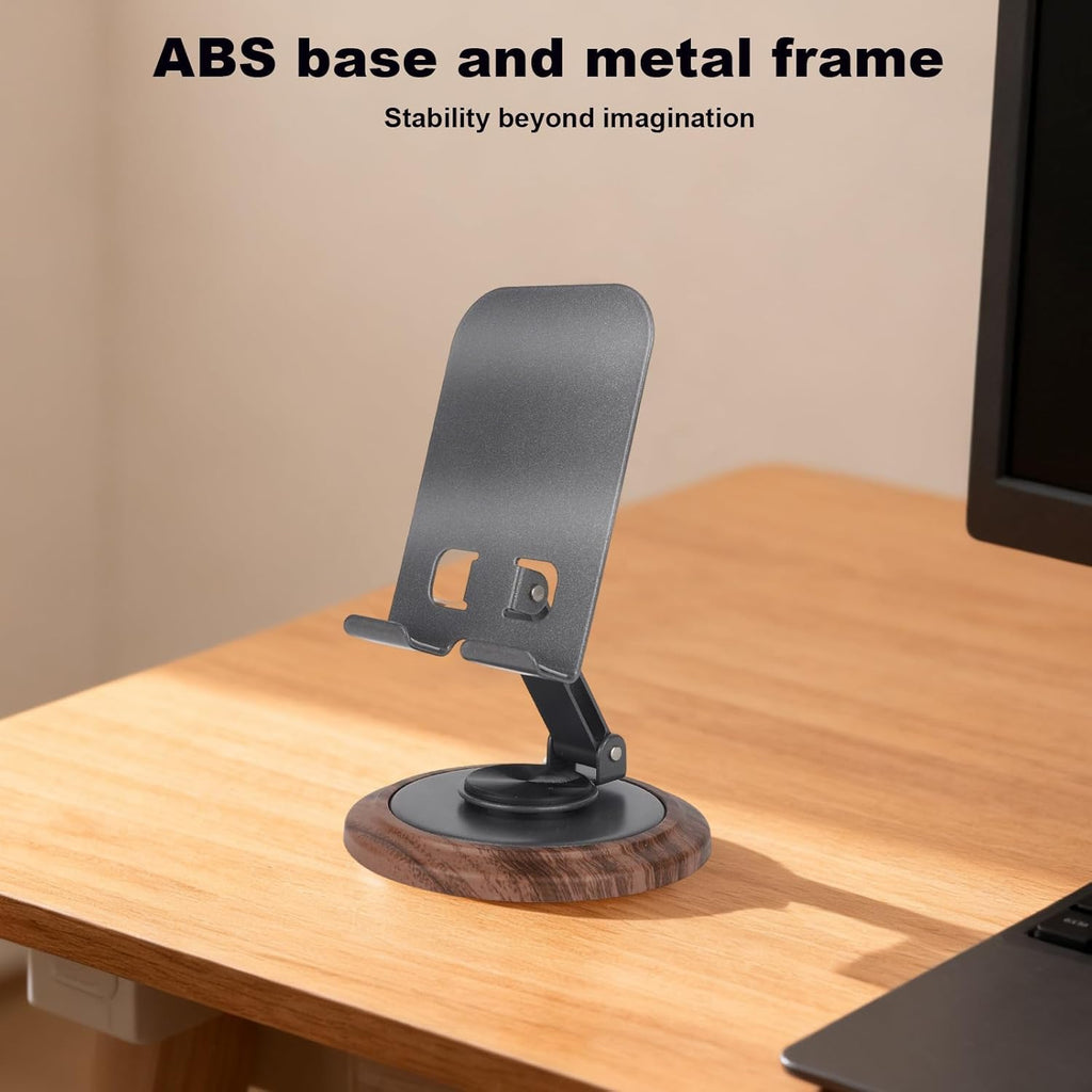 360 Degree Wooden Shape Rotating Adjustable Phone Stand