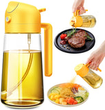 500ml 2-in-1 Glass Oil Sprayer Dispenser with Auto-Lid