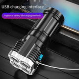 4 Modes USB Long-Range Light Portable Torch Tactical Light